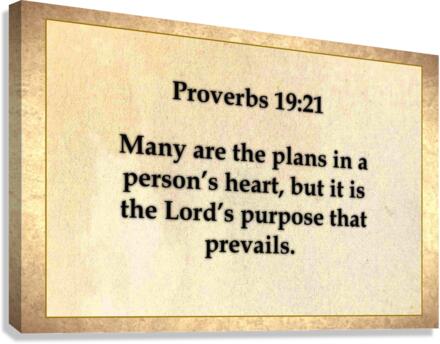 Proverbs 19 21 Canvas Print