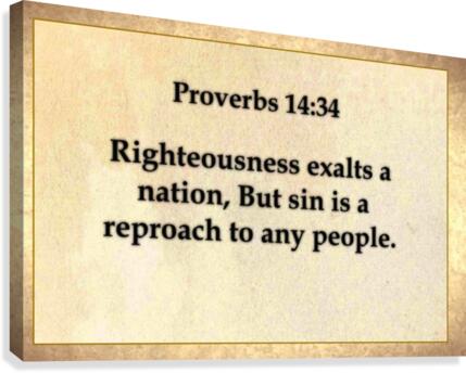 Proverbs 14 34 Canvas Print