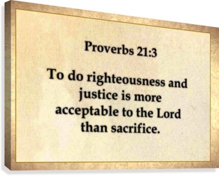 Proverbs 21 3 Canvas Print