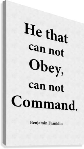 Obey and Command Canvas Print