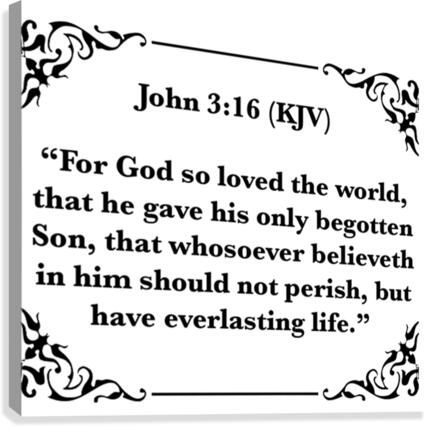 John 3 16 Canvas Print