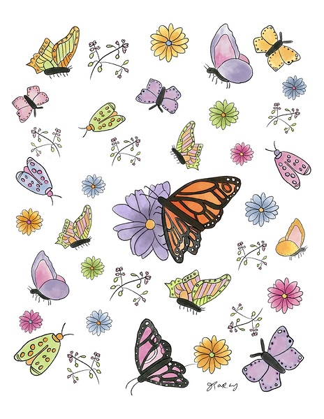 Papillons Print
