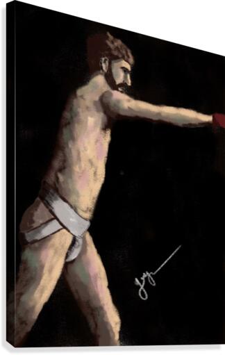 Boxer in Action Canvas Print
