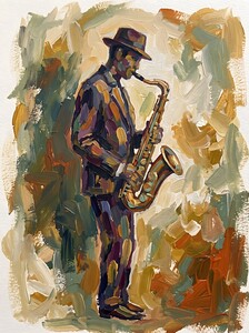 Jazz Man Oil Painting