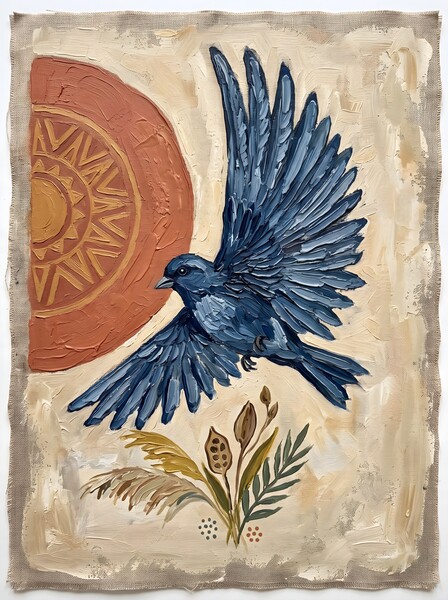 Blue Bird Acrylic Rustic Flight by Hugox