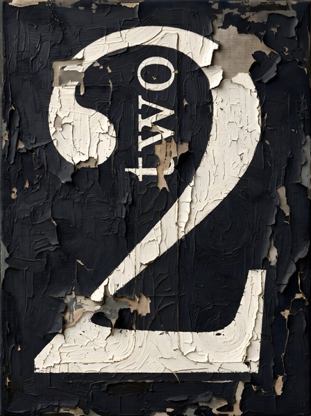 Distressed Number Two Painted by Hugox
