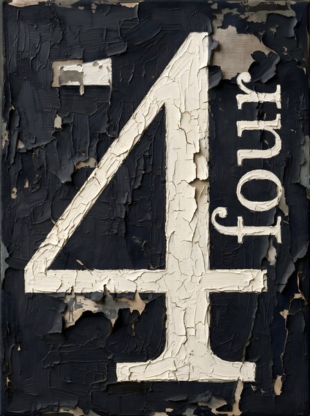 Number 4 Peeling Painted by Hugox