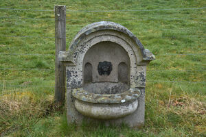 Antique Wall Fountain located in a Scotland meadow   DSC5149  1