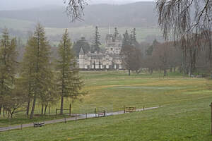 View of Balmoral Castle in the rainy Scotland landscape   DSC5153  1