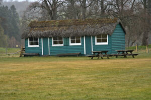 Outdoor recreation area building has the authentic Scotland thatched roof  DSC5157  1