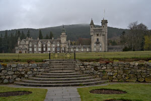 View of Balmoral Castle in the rainy Scotland landscape   DSC5158  1