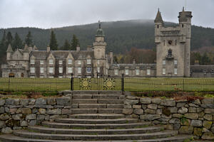 View of Balmoral Castle in the rainy Scotland landscape   DSC5159  1