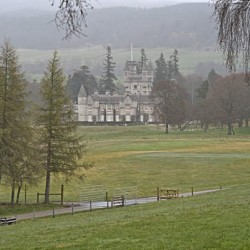 View of Balmoral Castle in the rainy Scotland landscape   DSC5153  1