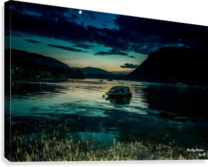 Canoe Night Time Canvas Print