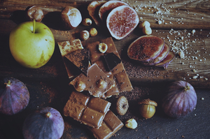 Chocolate  and fruits