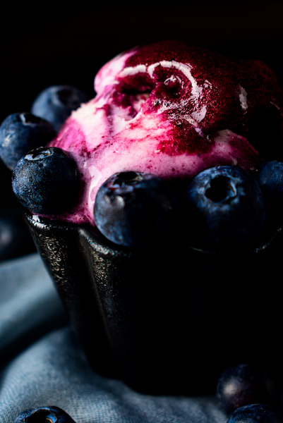 Blueberries and ice cream by Thevectoryfloor