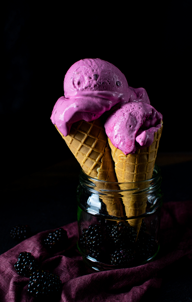 Blackberry ice cream by Thevectoryfloor