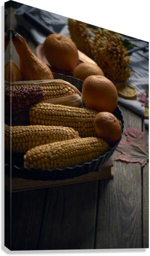 Oranges and corn Canvas Print