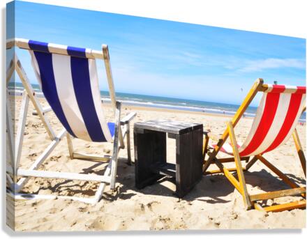 Two deck chairs Canvas Print