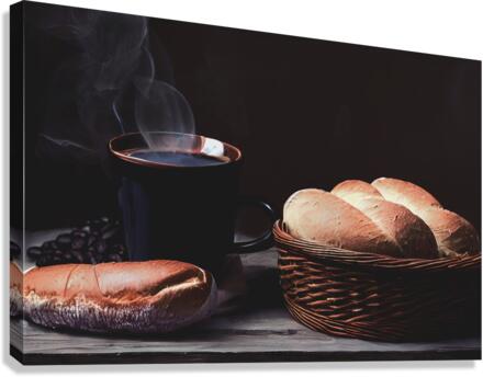Coffee and bread Canvas Print