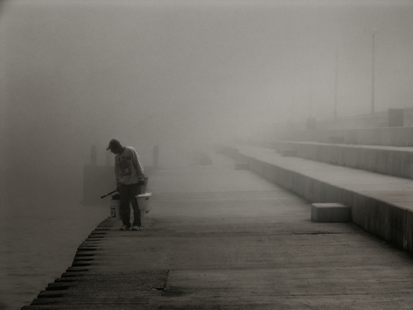 Fisherman at Pier I - Chicago Print