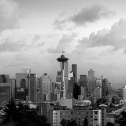 Seattle Skyline I - Black and White