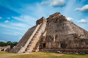 Mayan pyramid Pyramid of the Magician El Adivino in Uxmal Mexico