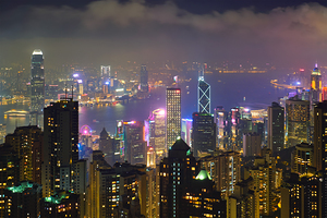 Hong Kong skyscrapers skyline cityscape view