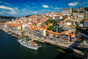 Aerial view of Porto city Portugal