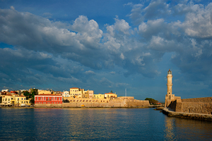 Picturesque old port of Chania Crete island. Greece