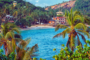 Unuwatuna bay beach Sri Lanka