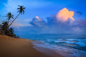 Sunset on tropical beach