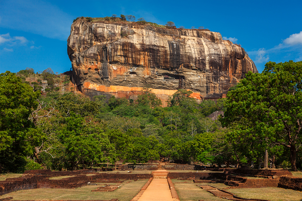 Famous tourist landmark   ancient Sigiriya rock Sri Lanka by Dmitry Rukhlenko
