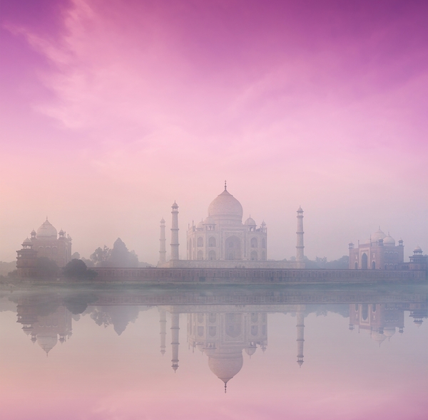 Taj Mahal on sunrise sunset Agra India by Dmitry Rukhlenko