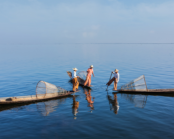 Burmese fisherman at Inle lake Myanmar by Dmitry Rukhlenko