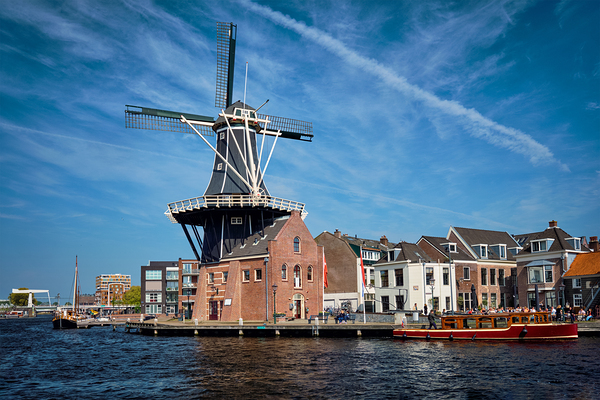 Harlem landmark windmill De Adriaan on Spaarne river. Harlem by Dmitry Rukhlenko