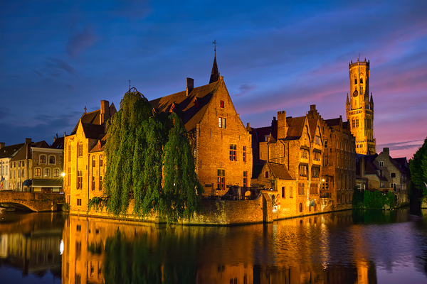 Famous view of Bruges Belgium by Dmitry Rukhlenko