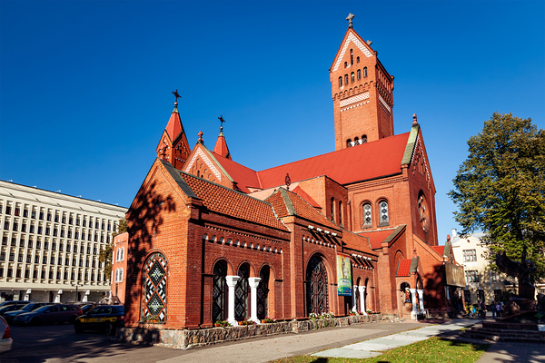 Church of Saints Simon and Helena on Independence Square Minsk Belarus by Dmitry Rukhlenko