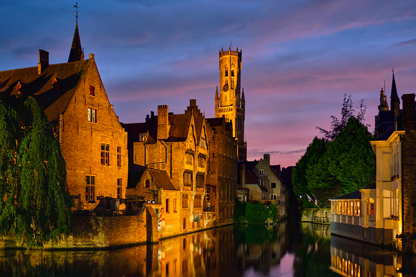 Famous view of Bruges Belgium by Dmitry Rukhlenko