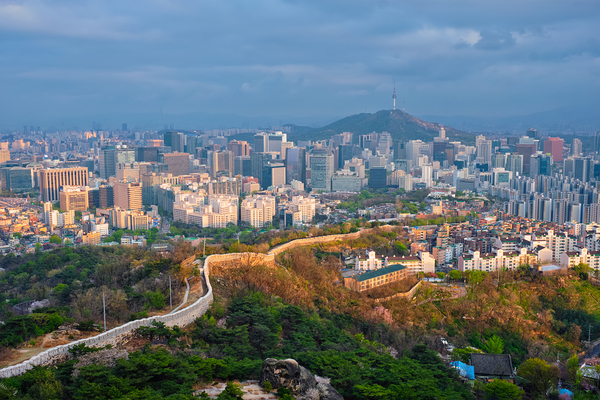 Seoul skyline on sunset South Korea. by Dmitry Rukhlenko