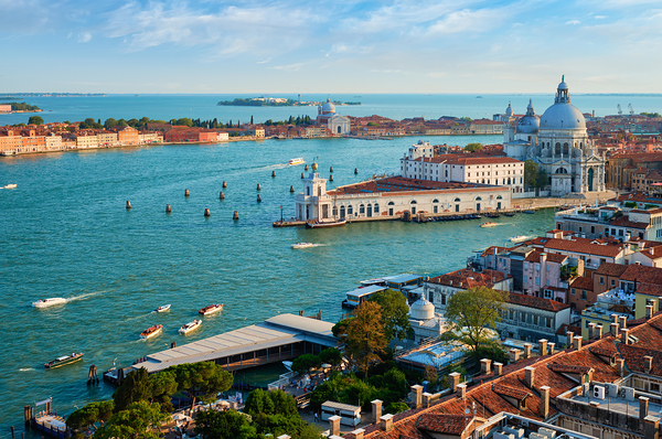 View of Venice lagoon and Santa Maria della Salute. Venice Italy by Dmitry Rukhlenko