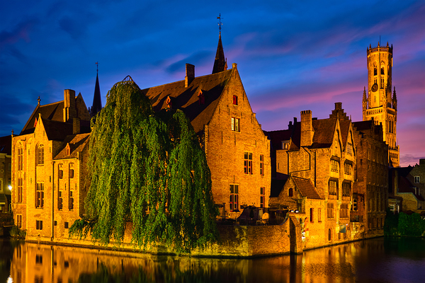 Famous view of Bruges Belgium by Dmitry Rukhlenko