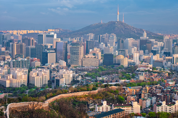 Seoul skyline on sunset South Korea. by Dmitry Rukhlenko
