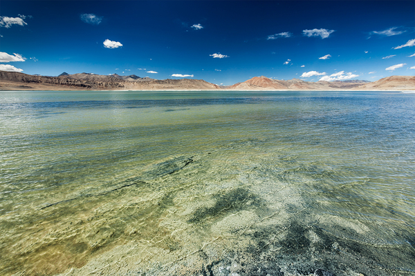 Himalayan lake Tso Kar in Himalayas Ladakh India by Dmitry Rukhlenko