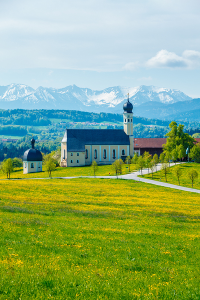 Church of Wilparting Irschenberg Upper Bavaria Germany by Dmitry Rukhlenko