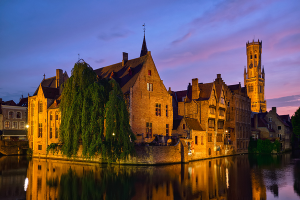 Famous view of Bruges Belgium by Dmitry Rukhlenko