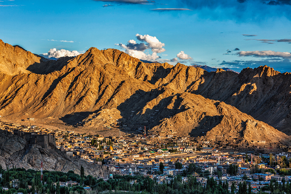 Aerial view of Leh town in Ladakh by Dmitry Rukhlenko