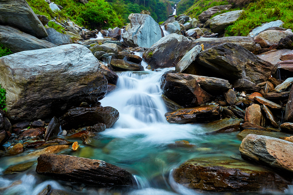 Bhagsu waterfall. Bhagsu Himachal Pradesh India by Dmitry Rukhlenko