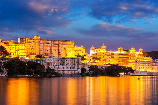 Udaipur City Palace in the evening view. Udaipur India by Dmitry Rukhlenko