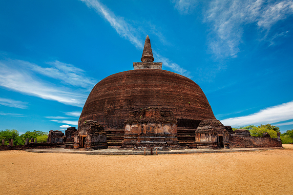 Buddhist dagoba stupa in ancient city of Polonnaruwa by Dmitry Rukhlenko